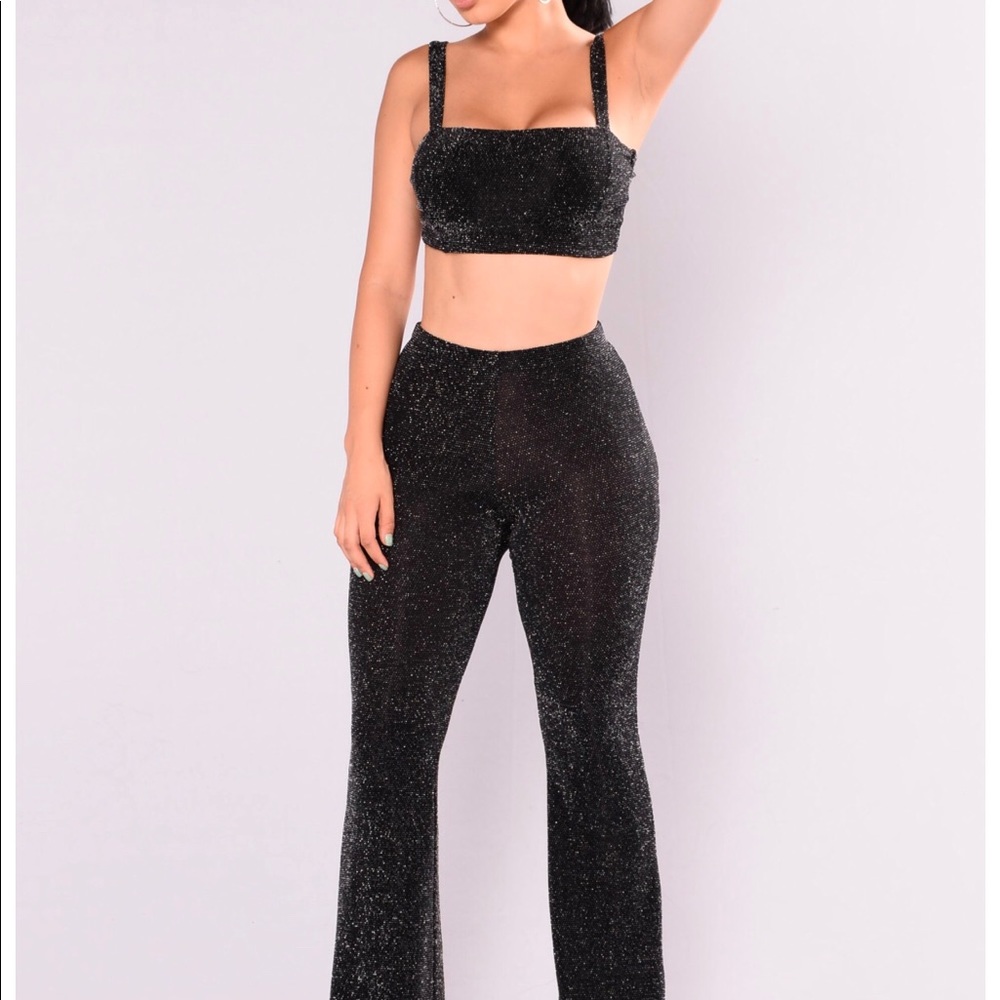 Sparkly black two piece set